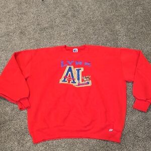 Vintage Women Russell Athletic LYNX  Abraham Lincoln Made USA Sweater XL